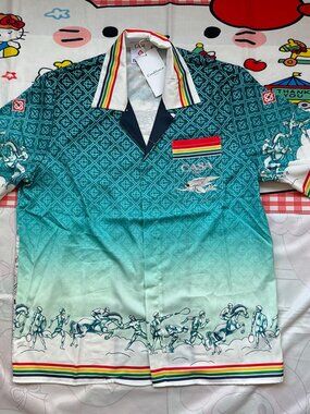 Casablanca Short-Sleeve Cuban Collar Shirt 'La Deesse Du Stade'